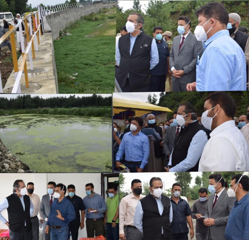 You are currently viewing Advisor Baseer Khan visits Kulgam; Inspects Rural Development, Flood Protection, PDD works; E-inaugurates AALOW Mobile app, development works