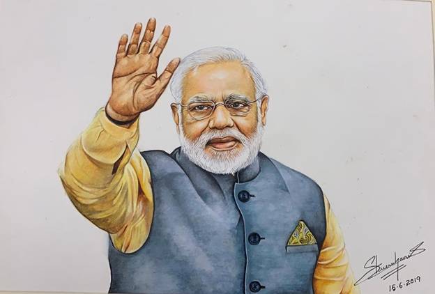 You are currently viewing PM Narendra Modi praises young artist for his paintings and concern for public health