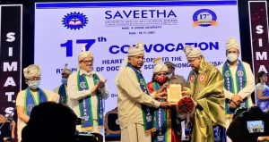 Read more about the article Bengaluru Doctor Conferred The Doctor Of Science D.Sc (Honoris Causa) By Saveetha University Chennai (SIMATS)