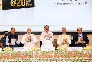 Read more about the article Vice President Releases a book ‘Modi @ 20 : Dreams Meet Delivery’