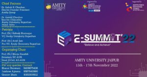 Read more about the article Entrepreneurship Cell, Amity University, Rajasthan announces “E-Summit 2022”