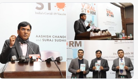 You are currently viewing Health Minister Mansukh Mandaviya launches book titled Braving A Viral Storm: India’s Covid-19 Vaccine Story in New Delhi