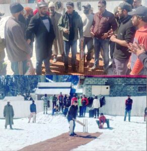 Read more about the article ADC B’pora inaugurates Snow Cricket Tournament; plays Snow Cricket with youth at Gurez