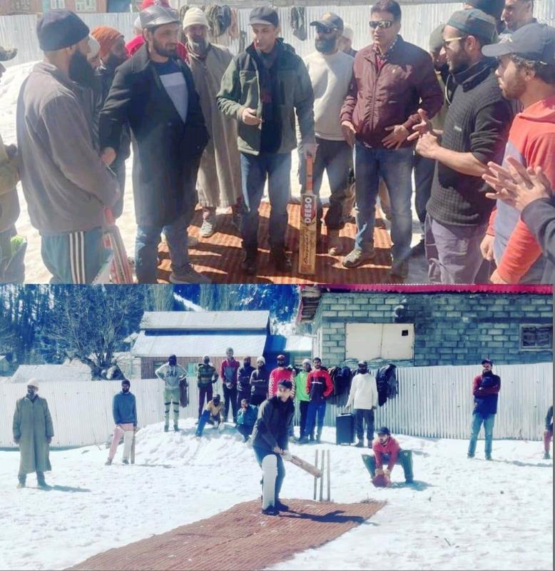 You are currently viewing ADC B’pora inaugurates Snow Cricket Tournament; plays Snow Cricket with youth at Gurez