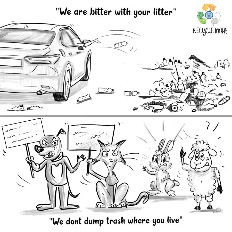 You are currently viewing Recycle India shares cartoon on road pollution